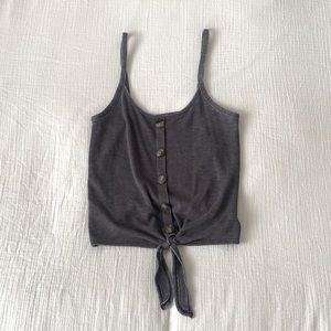 XS Charcoal grey American Eagle Tank top with tie front